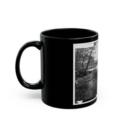 Washington, D.C. Georgetown Ferry-Boat Carrying Wagons, And Aqueduct Bridge Beyond, From Rocks On Mason's Island (U.S. Civil War) Black Coffee Mug - Go Mug Yourself