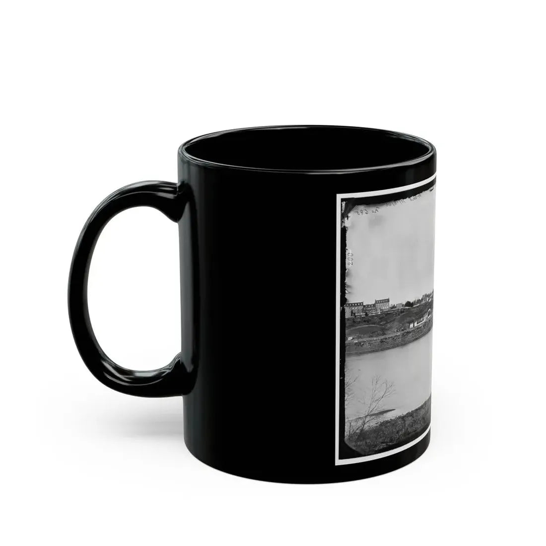 Washington, D.C. Georgetown From The Virginia Bank; Aqueduct Bridge At The Extreme Right (U.S. Civil War) Black Coffee Mug - Go Mug Yourself