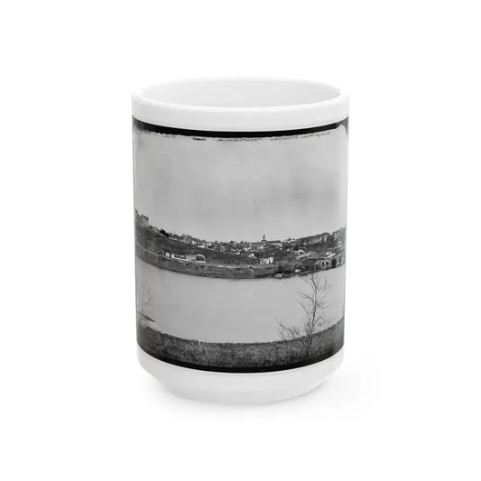 Washington, D.C. Georgetown From The Virginia Bank; Aqueduct Bridge At The Extreme Right (U.S. Civil War) White Coffee Mug 15oz - Go Mug Yourself