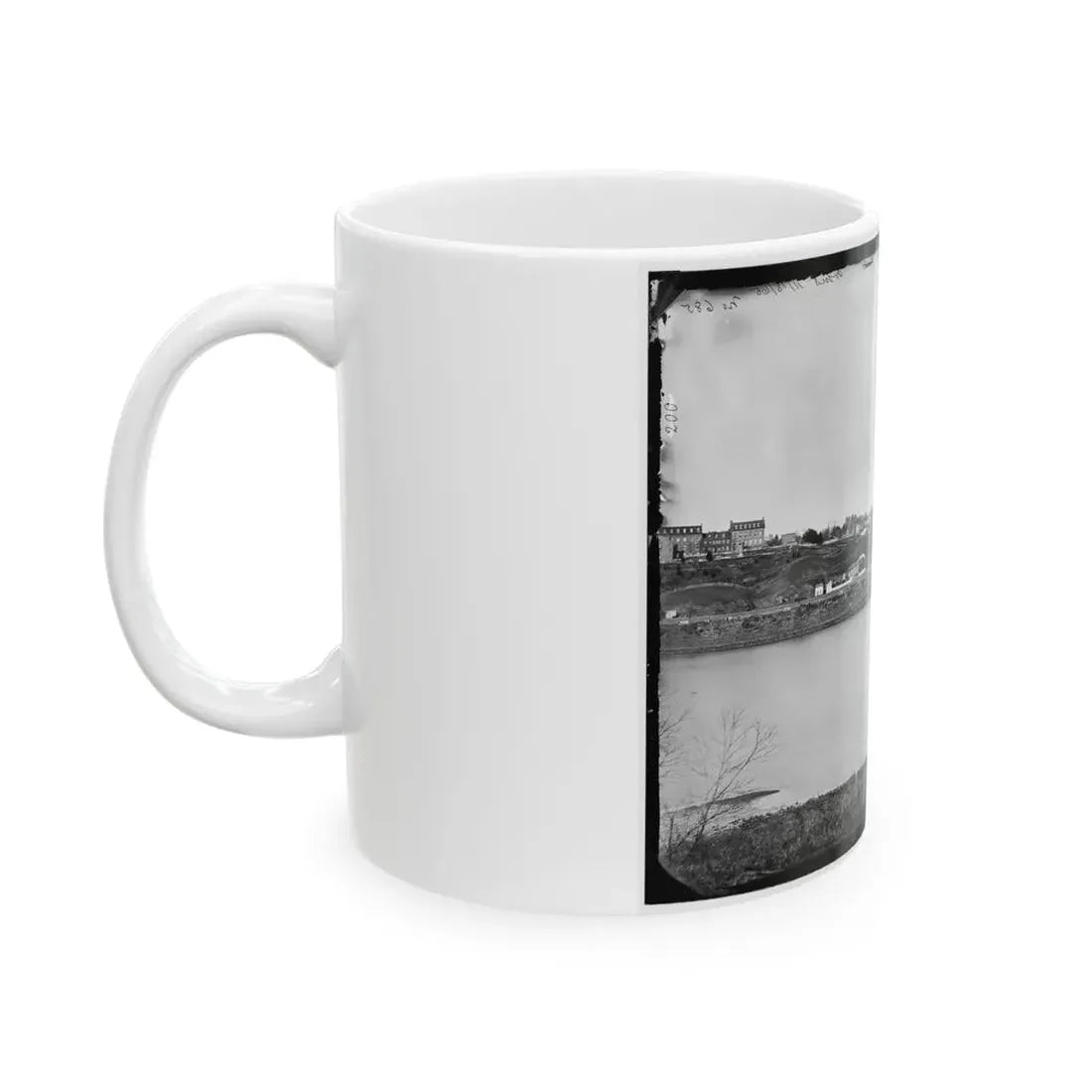 Washington, D.C. Georgetown From The Virginia Bank; Aqueduct Bridge At The Extreme Right (U.S. Civil War) White Coffee Mug - Go Mug Yourself