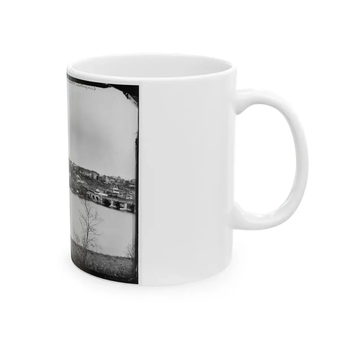Washington, D.C. Georgetown From The Virginia Bank; Aqueduct Bridge At The Extreme Right (U.S. Civil War) White Coffee Mug - Go Mug Yourself