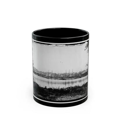 Washington, D.C. Georgetown Waterfront With Sailing Vessels, Seen From Mason's Island (U.S. Civil War) Black Coffee Mug 11oz - Go Mug Yourself