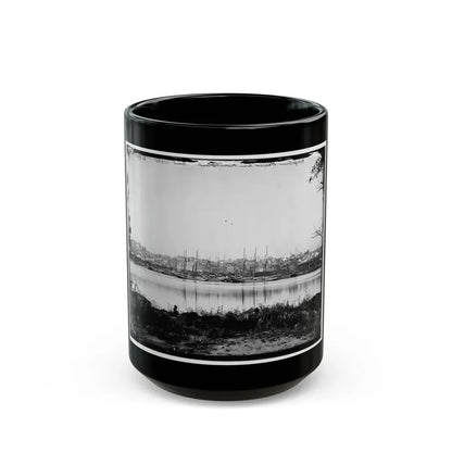 Washington, D.C. Georgetown Waterfront With Sailing Vessels, Seen From Mason's Island (U.S. Civil War) Black Coffee Mug 15oz - Go Mug Yourself