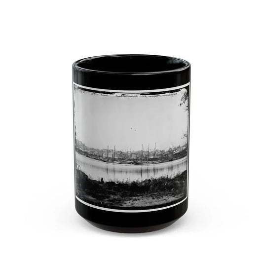 Washington, D.C. Georgetown Waterfront With Sailing Vessels, Seen From Mason's Island (U.S. Civil War) Black Coffee Mug 15oz - Go Mug Yourself