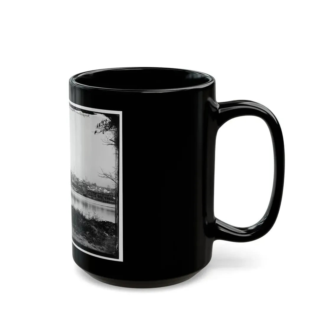 Washington, D.C. Georgetown Waterfront With Sailing Vessels, Seen From Mason's Island (U.S. Civil War) Black Coffee Mug - Go Mug Yourself