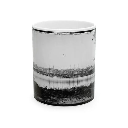 Washington, D.C. Georgetown Waterfront With Sailing Vessels, Seen From Mason's Island (U.S. Civil War) White Coffee Mug 11oz - Go Mug Yourself