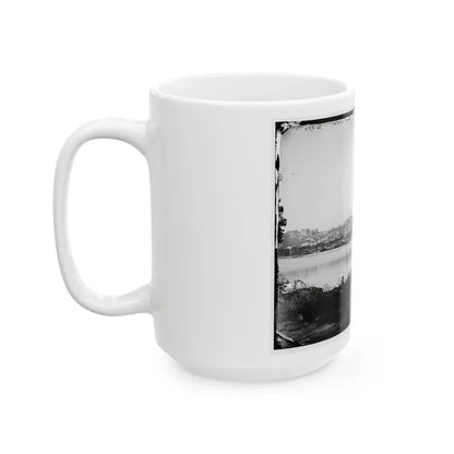 Washington, D.C. Georgetown Waterfront With Sailing Vessels, Seen From Mason's Island (U.S. Civil War) White Coffee Mug - Go Mug Yourself