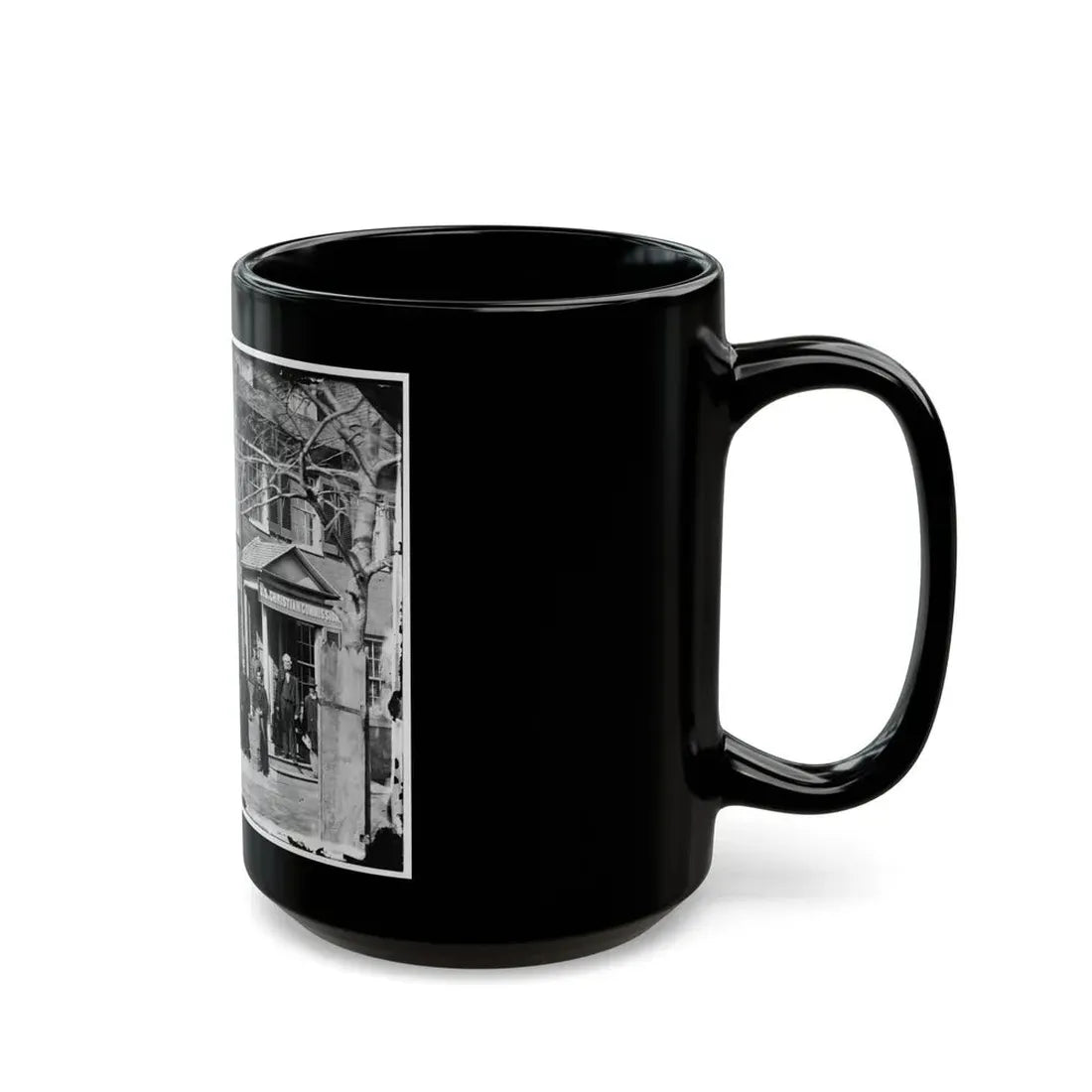 Washington, D.C. Group Before Office Of U.S. Christian Commission, 8th And H Sts. Nw (U.S. Civil War) Black Coffee Mug - Go Mug Yourself