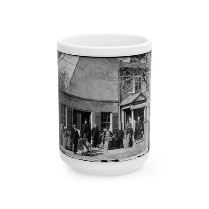 Washington, D.C. Group Before Office Of U.S. Christian Commission, 8th And H Sts. Nw (U.S. Civil War) White Coffee Mug 15oz - Go Mug Yourself