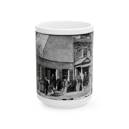 Washington, D.C. Group Before Office Of U.S. Christian Commission, 8th And H Sts. Nw (U.S. Civil War) White Coffee Mug 15oz - Go Mug Yourself