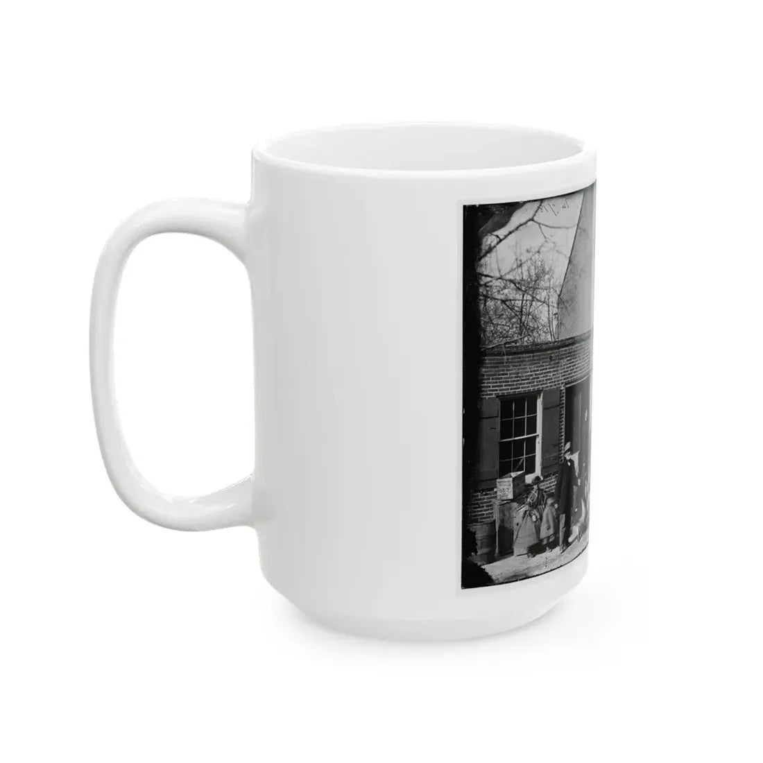 Washington, D.C. Group Before Office Of U.S. Christian Commission, 8th And H Sts. Nw (U.S. Civil War) White Coffee Mug - Go Mug Yourself