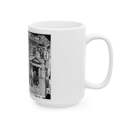 Washington, D.C. Group Before Office Of U.S. Christian Commission, 8th And H Sts. Nw (U.S. Civil War) White Coffee Mug - Go Mug Yourself