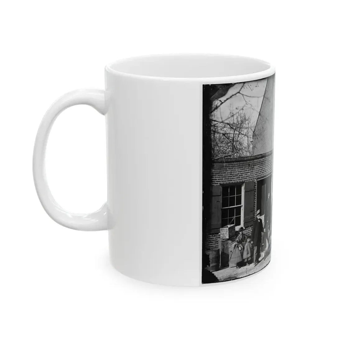 Washington, D.C. Group Before Office Of U.S. Christian Commission, 8th And H Sts. Nw (U.S. Civil War) White Coffee Mug - Go Mug Yourself