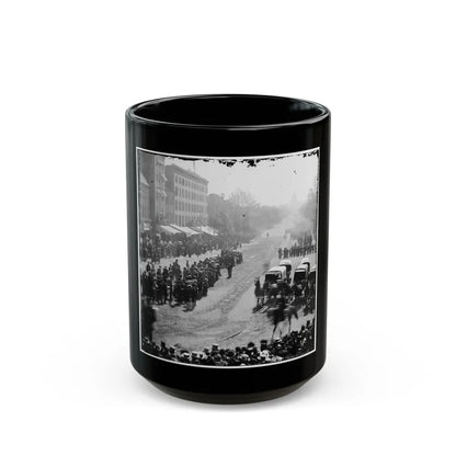 Washington, D.C. Group Of Ambulances Followed By Band And Infantry Units On Pennsylvania Avenue Near The Treasury (U.S. Civil War) Black Coffee Mug 15oz - Go Mug Yourself
