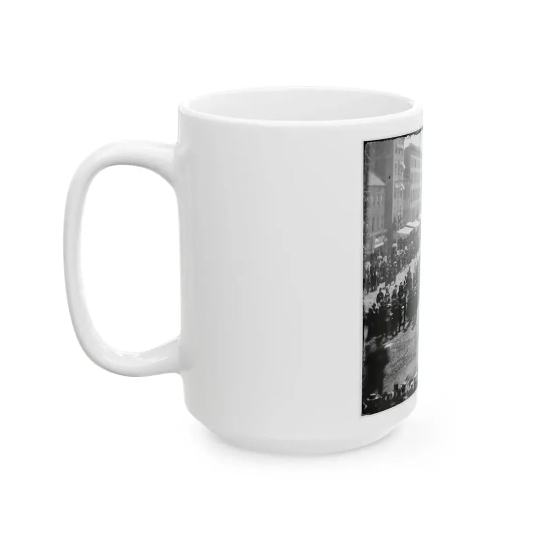 Washington, D.C. Group Of Ambulances Followed By Band And Infantry Units On Pennsylvania Avenue Near The Treasury (U.S. Civil War) White Coffee Mug - Go Mug Yourself