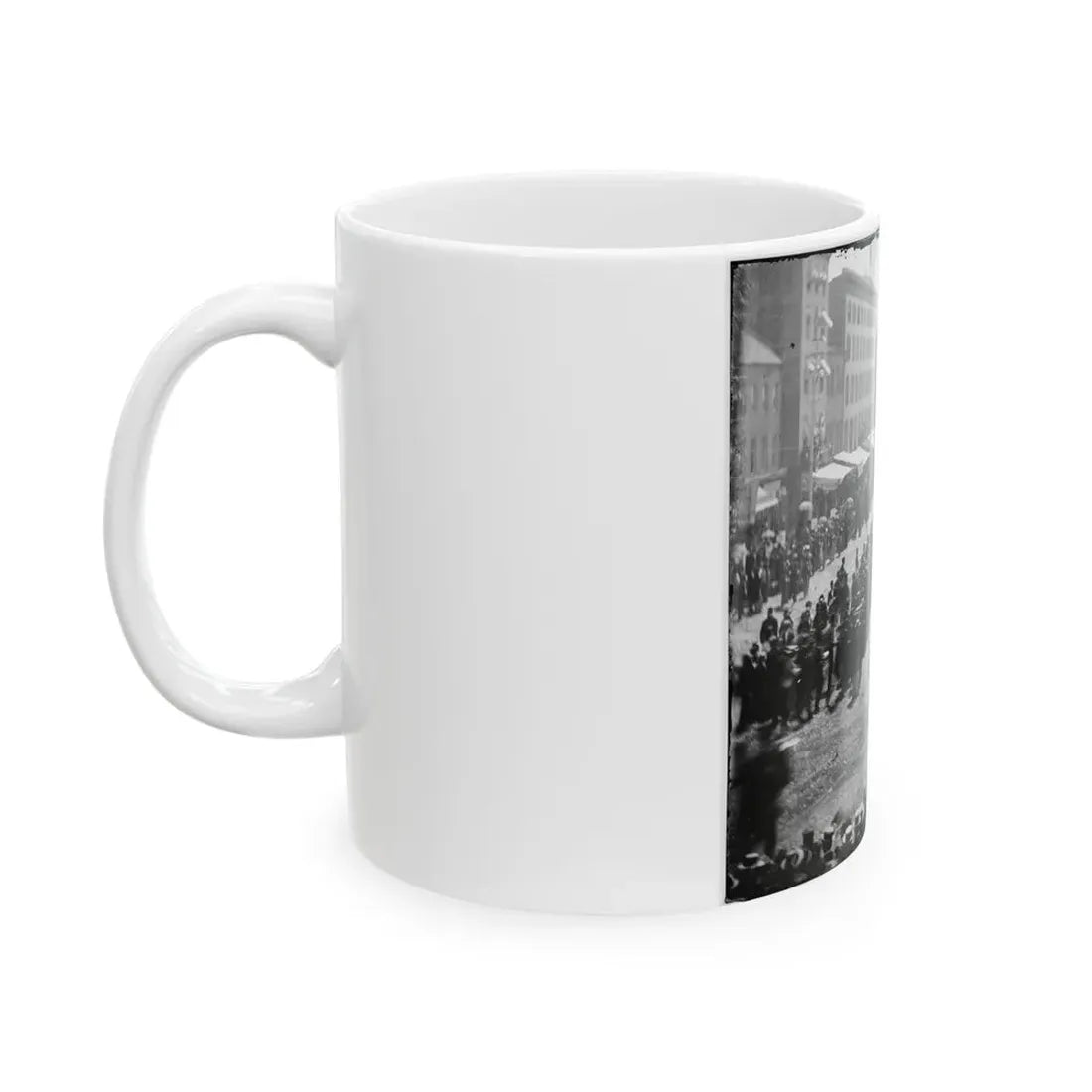 Washington, D.C. Group Of Ambulances Followed By Band And Infantry Units On Pennsylvania Avenue Near The Treasury (U.S. Civil War) White Coffee Mug - Go Mug Yourself