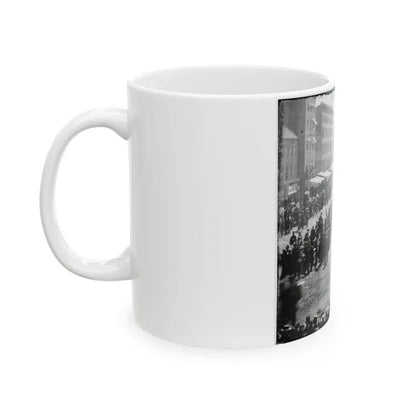 Washington, D.C. Group Of Ambulances Followed By Band And Infantry Units On Pennsylvania Avenue Near The Treasury (U.S. Civil War) White Coffee Mug - Go Mug Yourself