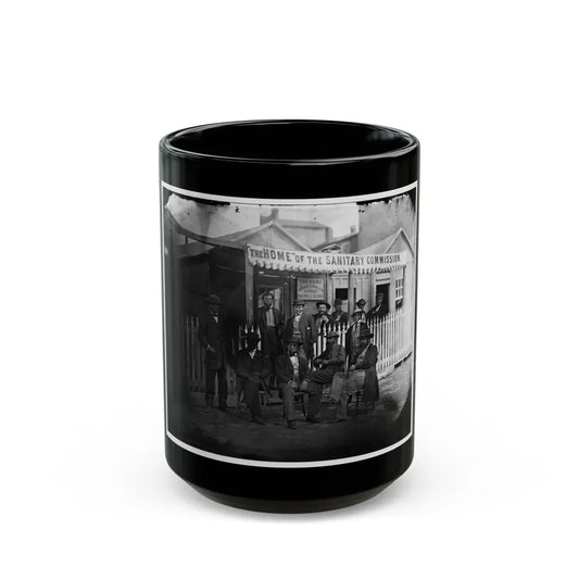 Washington, D.C. Group Of Sanitary Commission Workers At The Entrance Of The Home Lodge (U.S. Civil War) Black Coffee Mug 15oz - Go Mug Yourself