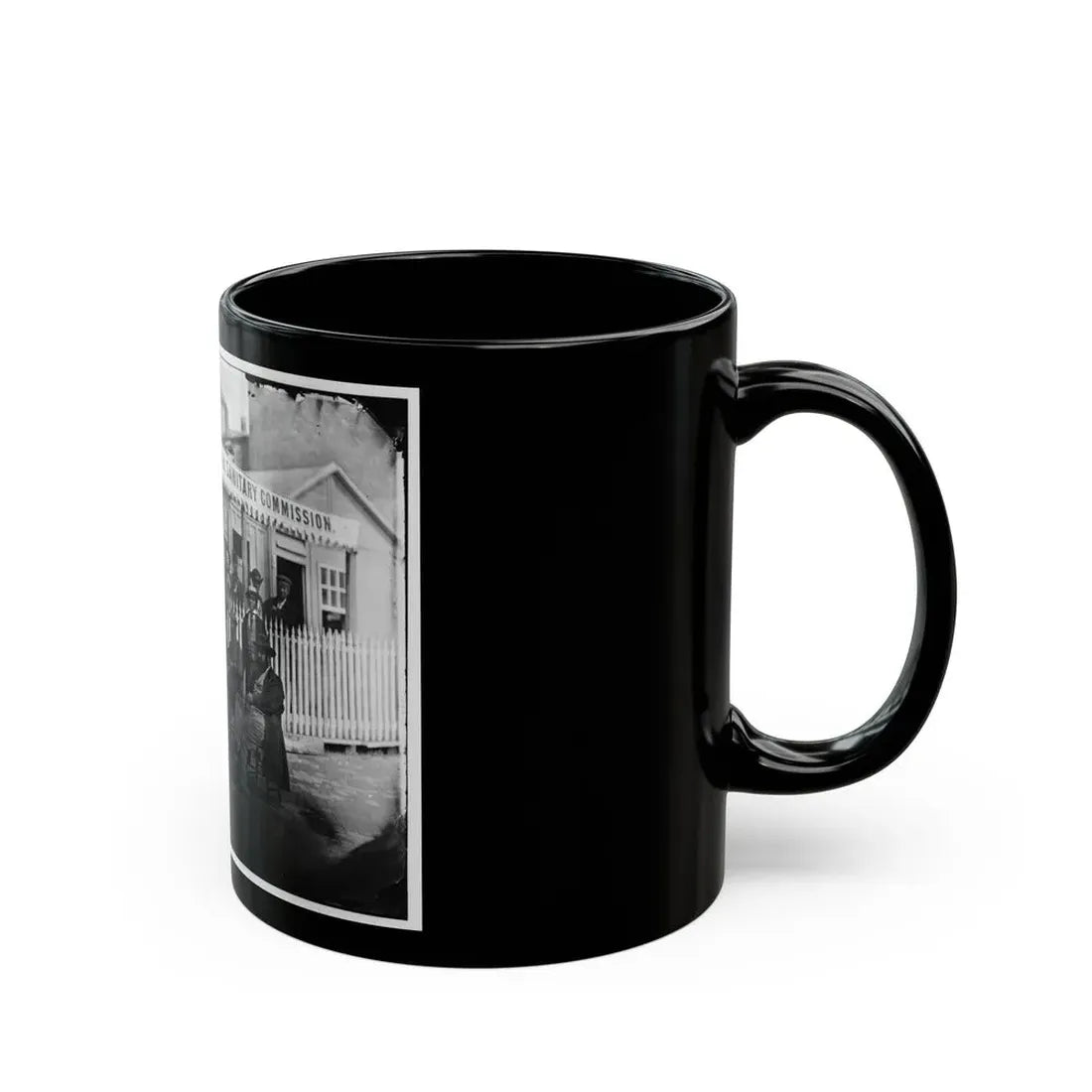 Washington, D.C. Group Of Sanitary Commission Workers At The Entrance Of The Home Lodge (U.S. Civil War) Black Coffee Mug - Go Mug Yourself