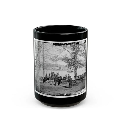 Washington, D.C. Guards At Ferry Landing On Mason's Island Examining A Pass (U.S. Civil War) Black Coffee Mug 15oz - Go Mug Yourself