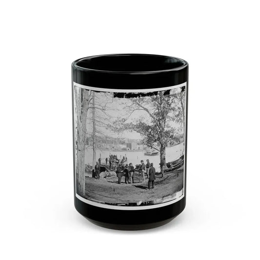 Washington, D.C. Guards At Ferry Landing On Mason's Island Examining A Pass (U.S. Civil War) Black Coffee Mug 15oz - Go Mug Yourself