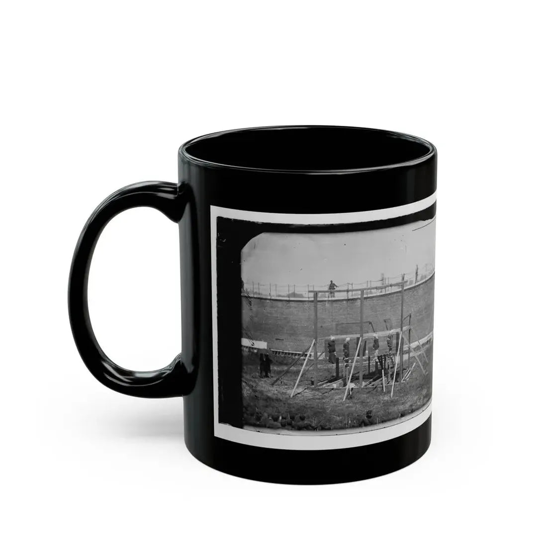 Washington, D.C. Hanging Bodies Of The Conspirators; Guards Only In Yard (U.S. Civil War) Black Coffee Mug - Go Mug Yourself