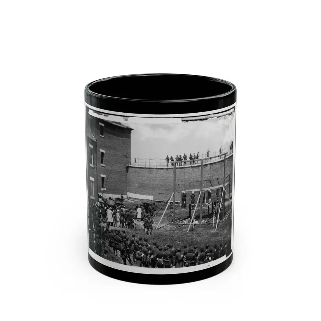 Washington, D.C. Hanging Hooded Bodies Of The Four Conspirators; Crowd Departing (U.S. Civil War) Black Coffee Mug 11oz - Go Mug Yourself
