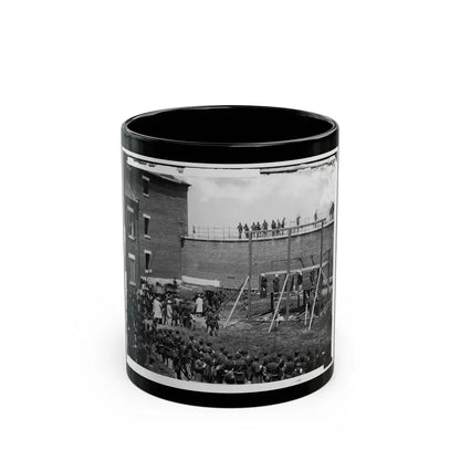 Washington, D.C. Hanging Hooded Bodies Of The Four Conspirators; Crowd Departing (U.S. Civil War) Black Coffee Mug 11oz - Go Mug Yourself