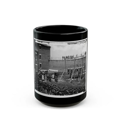 Washington, D.C. Hanging Hooded Bodies Of The Four Conspirators; Crowd Departing (U.S. Civil War) Black Coffee Mug 15oz - Go Mug Yourself