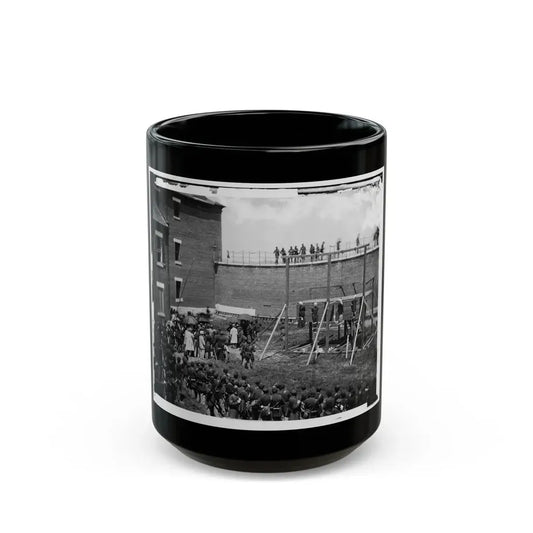 Washington, D.C. Hanging Hooded Bodies Of The Four Conspirators; Crowd Departing (U.S. Civil War) Black Coffee Mug 15oz - Go Mug Yourself