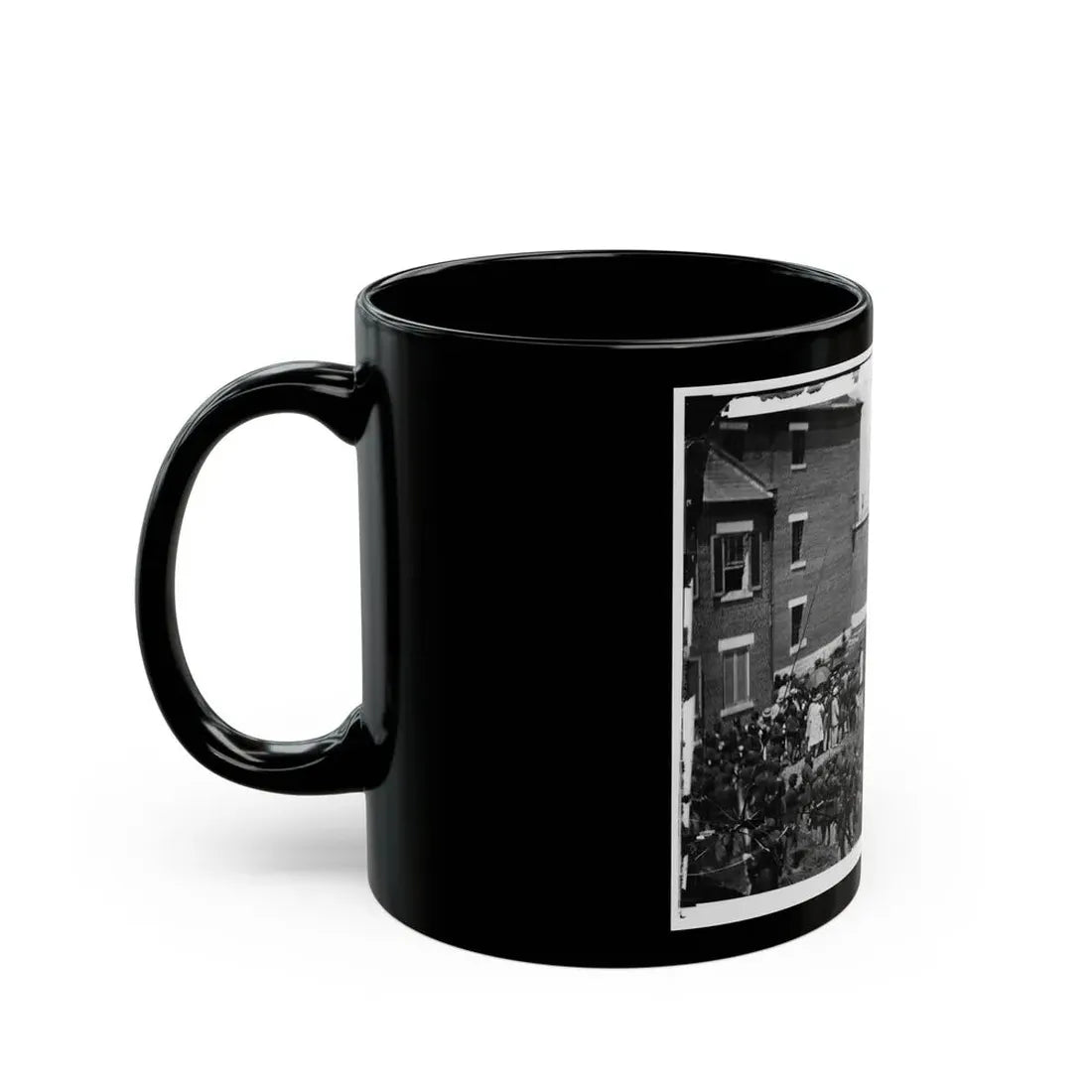 Washington, D.C. Hanging Hooded Bodies Of The Four Conspirators; Crowd Departing (U.S. Civil War) Black Coffee Mug - Go Mug Yourself