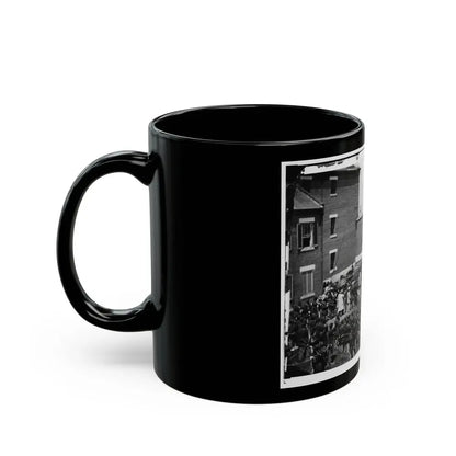 Washington, D.C. Hanging Hooded Bodies Of The Four Conspirators; Crowd Departing (U.S. Civil War) Black Coffee Mug - Go Mug Yourself