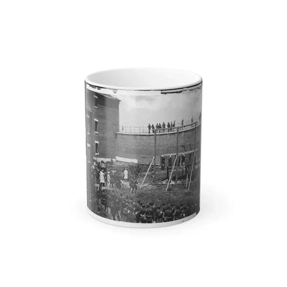 Washington, D.C. Hanging Hooded Bodies of the Four Conspirators; Crowd Departing (U.S. Civil War) Color Changing Coffee Mug 11oz Default Title 11oz - Go Mug Yourself