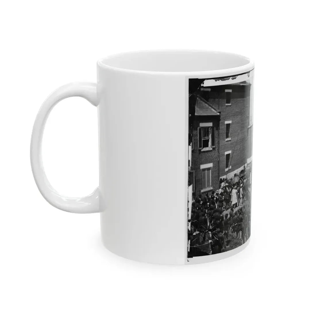 Washington, D.C. Hanging Hooded Bodies Of The Four Conspirators; Crowd Departing (U.S. Civil War) White Coffee Mug - Go Mug Yourself