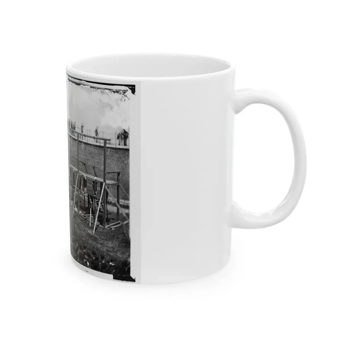 Washington, D.C. Hanging Hooded Bodies Of The Four Conspirators; Crowd Departing (U.S. Civil War) White Coffee Mug - Go Mug Yourself