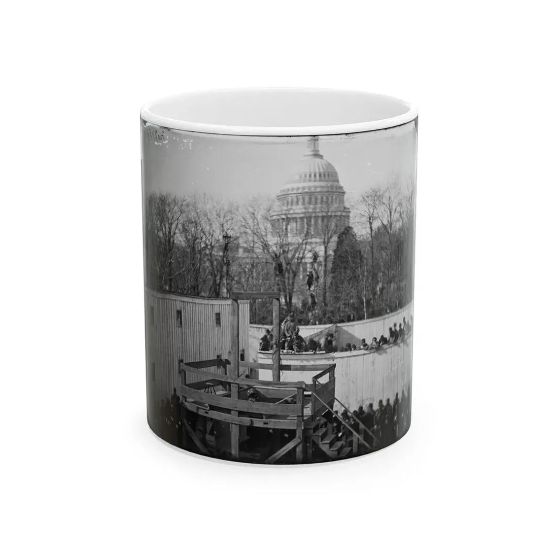 Washington, D.C. Hooded Body Of Captain Wirz Hanging From The Scaffold (U.S. Civil War) White Coffee Mug 11oz - Go Mug Yourself