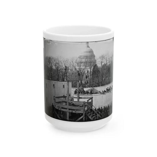 Washington, D.C. Hooded Body Of Captain Wirz Hanging From The Scaffold (U.S. Civil War) White Coffee Mug 15oz - Go Mug Yourself