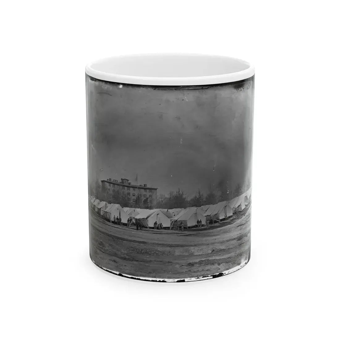 Washington, D.C. Hospital Tents At Camp Carver, With Columbian College Building (U.S. Civil War) White Coffee Mug 11oz - Go Mug Yourself