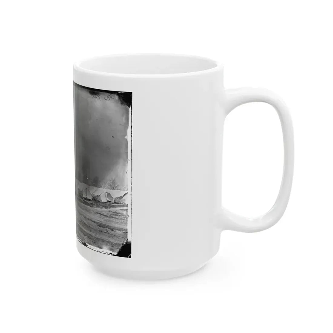 Washington, D.C. Hospital Tents At Camp Carver, With Columbian College Building (U.S. Civil War) White Coffee Mug - Go Mug Yourself