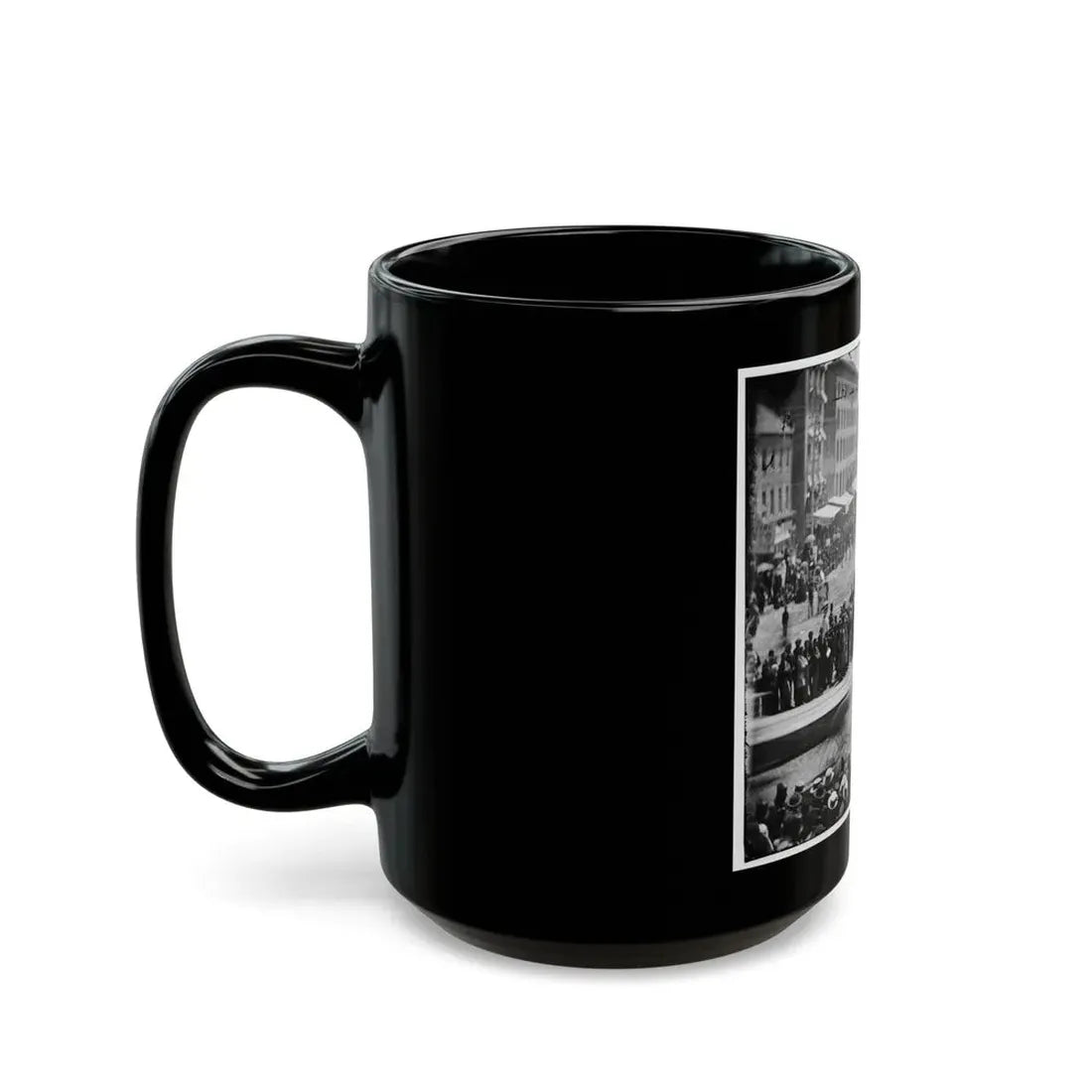 Washington, D.C. Infantry Unit With Fixed Bayonets Followed By Ambulances Passing On Pennsylvania Avenue Near The Treasury (U.S. Civil War) Black Coffee Mug - Go Mug Yourself