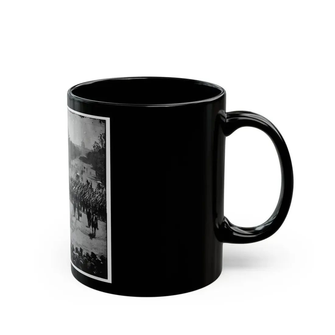 Washington, D.C. Infantry Unit With Fixed Bayonets Followed By Ambulances Passing On Pennsylvania Avenue Near The Treasury (U.S. Civil War) Black Coffee Mug - Go Mug Yourself