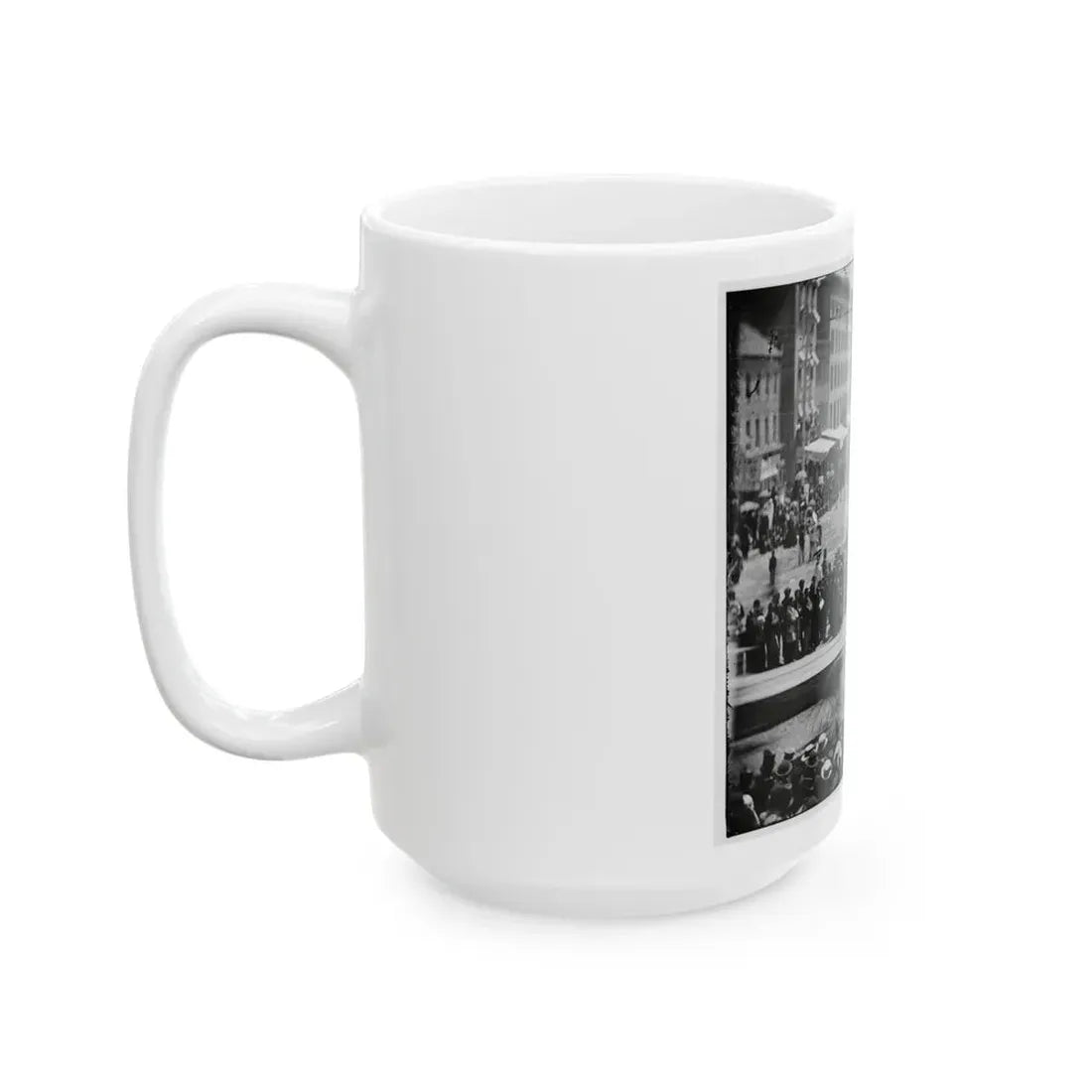 Washington, D.C. Infantry Unit With Fixed Bayonets Followed By Ambulances Passing On Pennsylvania Avenue Near The Treasury (U.S. Civil War) White Coffee Mug - Go Mug Yourself