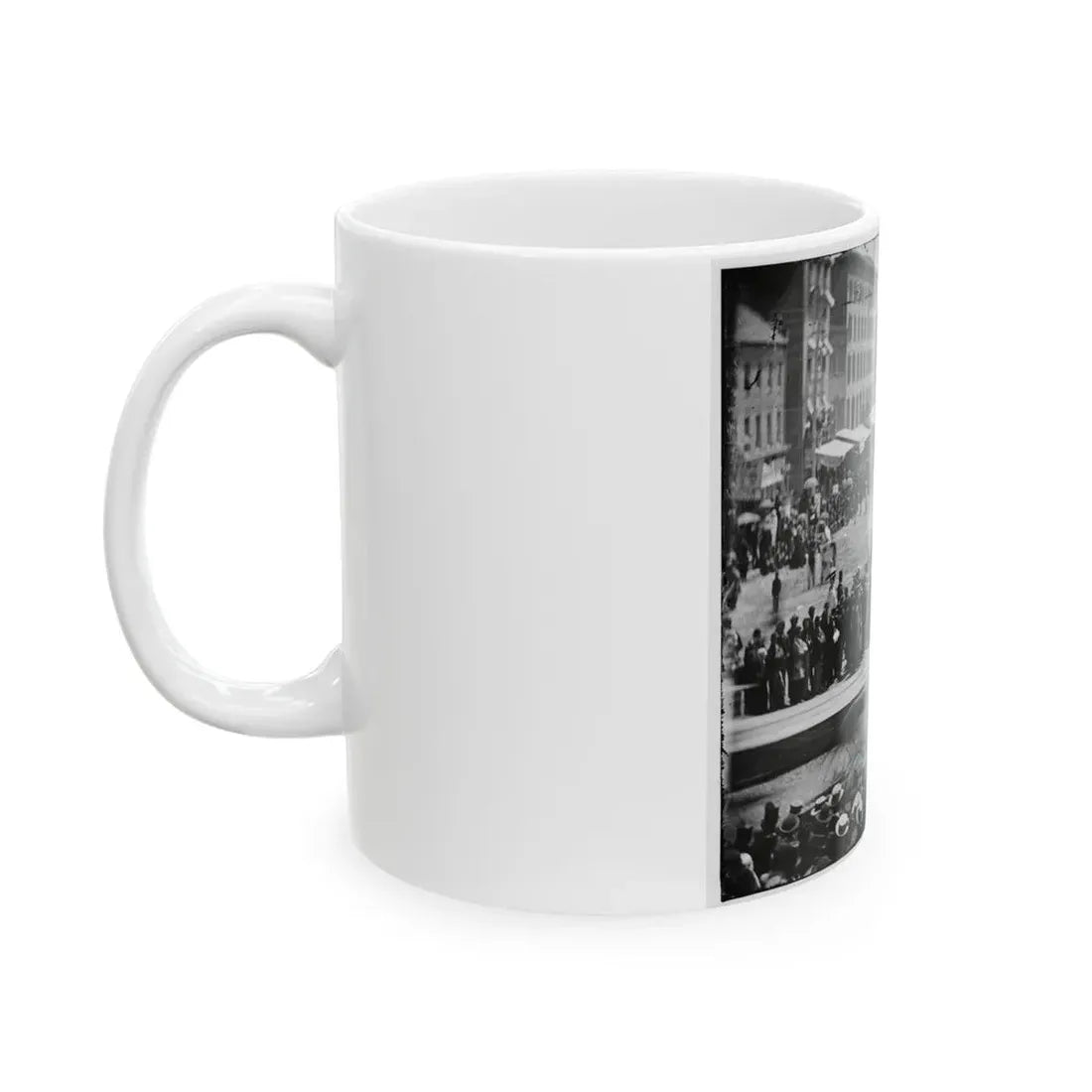 Washington, D.C. Infantry Unit With Fixed Bayonets Followed By Ambulances Passing On Pennsylvania Avenue Near The Treasury (U.S. Civil War) White Coffee Mug - Go Mug Yourself