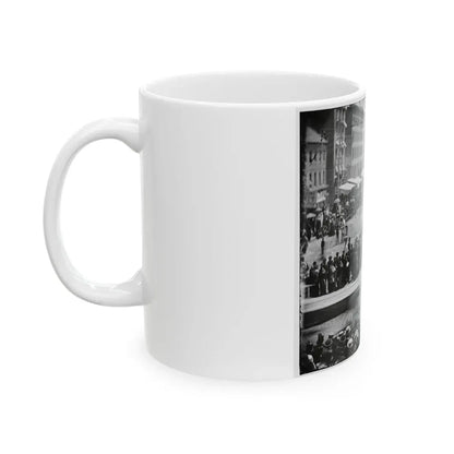 Washington, D.C. Infantry Unit With Fixed Bayonets Followed By Ambulances Passing On Pennsylvania Avenue Near The Treasury (U.S. Civil War) White Coffee Mug - Go Mug Yourself