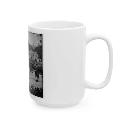 Washington, D.C. Infantry Unit With Fixed Bayonets Followed By Ambulances Passing On Pennsylvania Avenue Near The Treasury (U.S. Civil War) White Coffee Mug - Go Mug Yourself