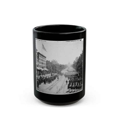 Washington, D.C. Infantry Units With Fixed Bayonets Passing On Pennsylvania Avenue Near The Treasury (U.S. Civil War) Black Coffee Mug 15oz - Go Mug Yourself