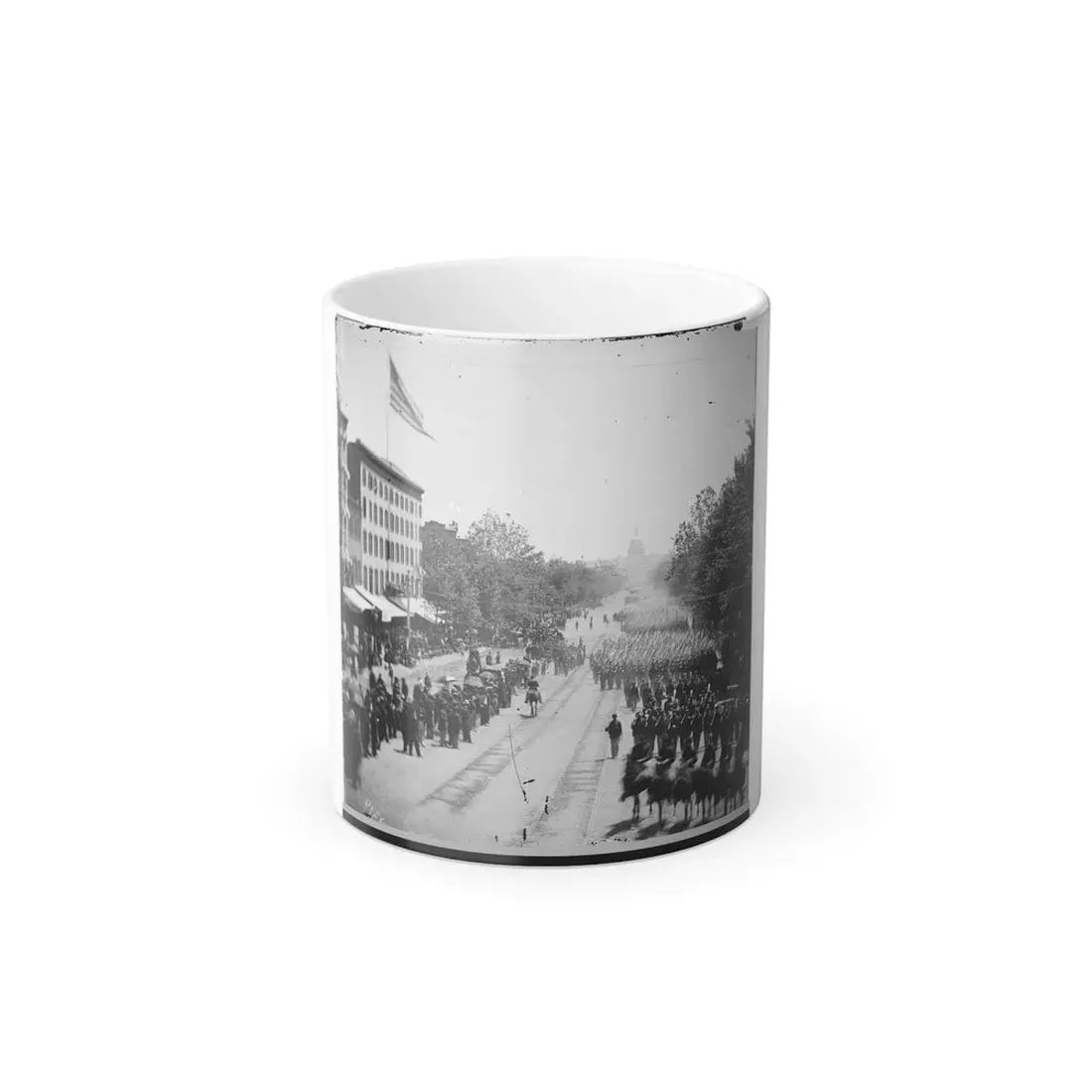 Washington, D.C. Infantry Units With Fixed Bayonets Passing on Pennsylvania Avenue Near the Treasury (U.S. Civil War) Color Changing Coffee Mug 11oz Default Title 11oz - Go Mug Yourself