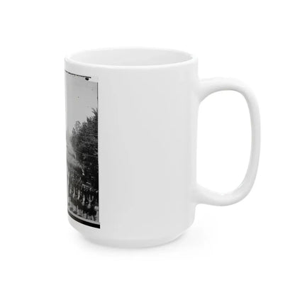 Washington, D.C. Infantry Units With Fixed Bayonets Passing On Pennsylvania Avenue Near The Treasury (U.S. Civil War) White Coffee Mug - Go Mug Yourself