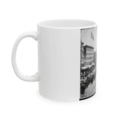 Washington, D.C. Infantry Units With Fixed Bayonets Passing On Pennsylvania Avenue Near The Treasury (U.S. Civil War) White Coffee Mug - Go Mug Yourself