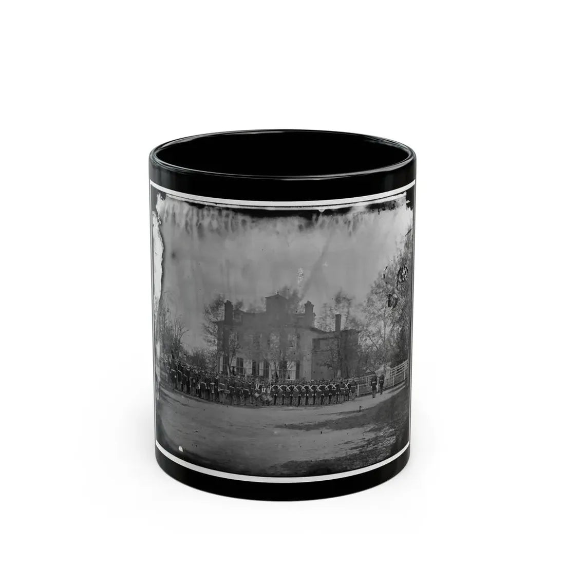 Washington, D.C. Marine Battalion In Front Of Commandant's House At The Marine Barracks (U.S. Civil War) Black Coffee Mug 11oz - Go Mug Yourself